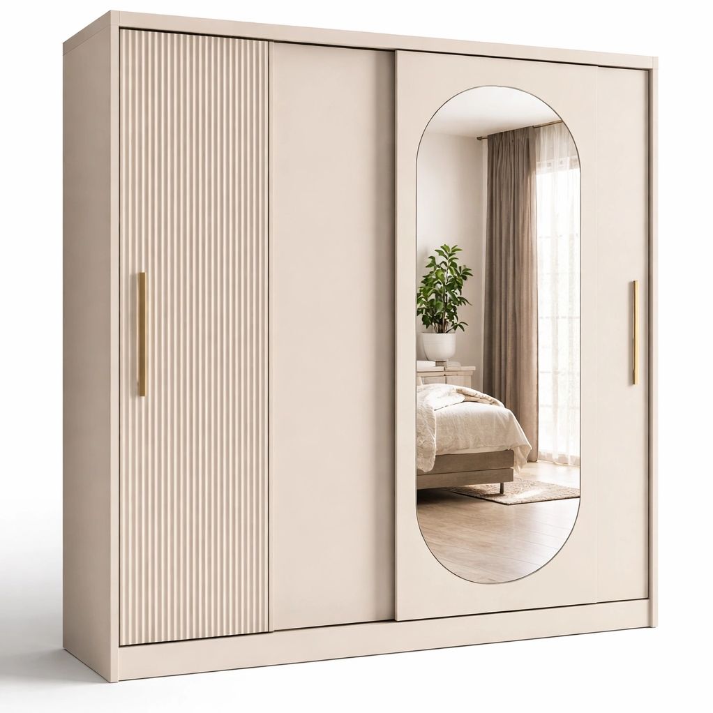 Armoire coulissante avec miroir intégré design moderne